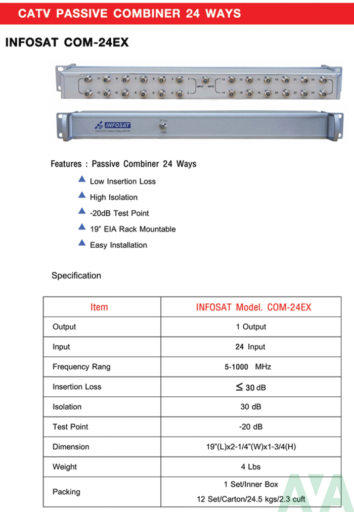 Trộn tín hiệu Infosat COM 0024 ( Infosat Combiner COM 0024 ) Trộn tín hiệu Infosat COM 0024 ( Infosat Combiner COM 0024 )