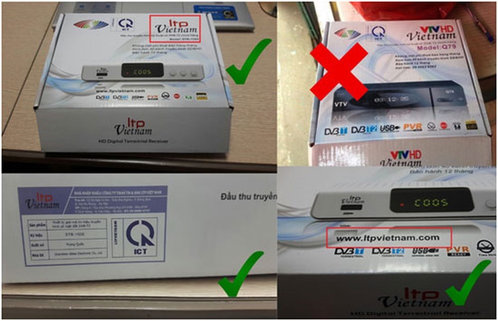 Để ý chữ và logo in trên hộp