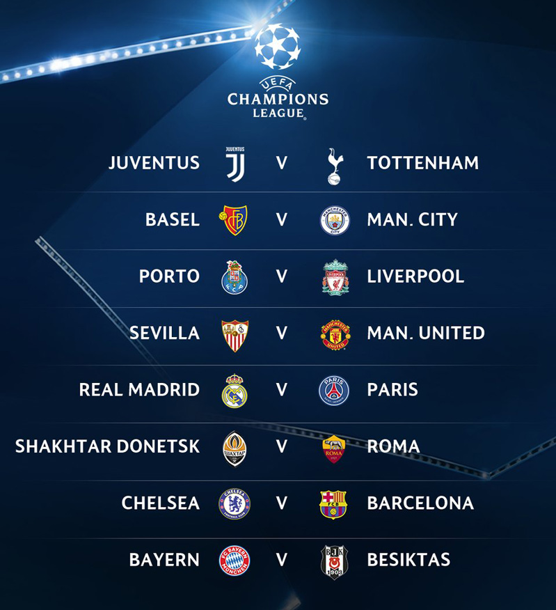 Vòng 1/8 UEFA Champions League 2017/18 đã bắt đầu khởi tranh, người hâm mộ vẫn chưa biết xem ở đâu ? Vòng 1/8 UEFA Champions League 2017/18 đã bắt đầu khởi tranh, người hâm mộ vẫn chưa biết xem ở đâu ?